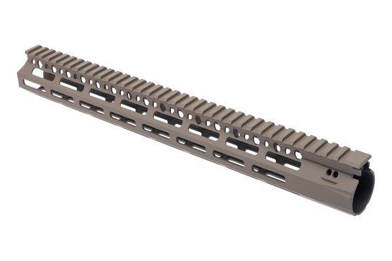 Bravo Company Manufacturing MCMR Modular Rail AR-15 Handguard in FDE measures 15" long.